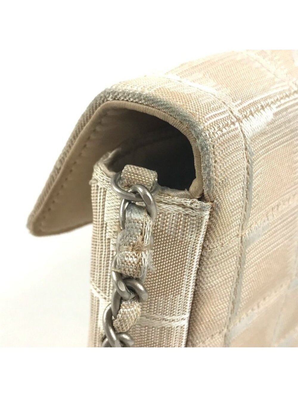 Chanel Shoulder Bag CC Logo Nylon Beige - Picture 3 of 9